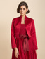 cheap Wedding Guest Wraps-Solid Coats / Jackets Satin Wedding / Party Evening / Casual Wedding Guest Wraps / Bolero With Draping / Solid dress to impress 2025