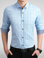 voordelige Nette overhemden-Voor heren Overhemd Ruitjes Grote maten Kraag Buttondown boord Dagelijks Werk Afdrukken Lange mouw Tops Zakelijk Wijn Wit Grijs