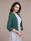 cheap Wedding Guest Wraps-Shawls Bolero Ladies Elegant Casual Daily 3/4 Length Sleeve Chiffon Wedding Guest Wraps With Pure Color For Wedding Spring &amp; Summer dress to impress 2025