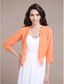 cheap Wedding Guest Wraps-Shawls Bolero Ladies Elegant Casual Daily 3/4 Length Sleeve Chiffon Wedding Guest Wraps With Pure Color For Wedding Spring &amp; Summer dress to impress 2025