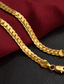billige Men&#039;s Trendy Jewelry-1 stk Kjedehalskjeder For Herre Fest Avslappet Daglig 18K Gullbelagt Gullt gull Sildbenet kjede Foxtailkjede Baht-kjeden Gylden