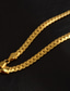 cheap Men&#039;s Trendy Jewelry-1pc Chain Necklace For Men&#039;s Party Casual Daily 18K Gold Plated Yellow Gold Herringbone Foxtail chain Baht Chain Gold