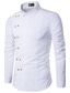 billiga Formella skjortor-herrskjorta enfärgad krage klassisk krage daglig helg långärmade slimmade toppar casual vit svart röd/höst/vår/sommar klänning skjortor/bröllop