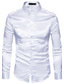 baratos camisas masculinas casuais-Homens Camisa Social Cor Sólida Colarinho Italiano Diário Básico Manga Longa Delgado Blusas Luxo Branco Preto Azul
