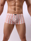cheap Men&#039;s Underwear-Men&#039;s Print Striped Boxer Underwear Briefs Super Sexy 1 PC Lantern Pleated Pattern Panties For Men Light Blue M