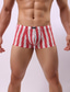 voordelige Herenondergoed-mannen print gestreepte boxer ondergoed slip super sexy 1 pc lantaarn geplooid patroon slipje voor mannen lichtblauw m