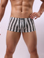 cheap Men&#039;s Underwear-Men&#039;s Print Striped Boxer Underwear Briefs Super Sexy 1 PC Lantern Pleated Pattern Panties For Men Light Blue M