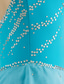 cheap Figure Skating Dresses-Figure Skating Dress Women&#039;s Girls&#039; Ice Skating Dress Yan pink Aegean Blue White Patchwork Mesh Spandex Practice Competition Skating Wear Handmade Jeweled Rhinestone Sleeveless Ice Skating Figure