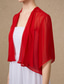 cheap Wedding Guest Wraps-Women&#039;s Wrap Bolero Pure Basic Sun Protection Half Sleeve Chiffon Wedding Guest Wraps With Pure Color For Wedding All Seasons