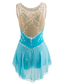 cheap Figure Skating Dresses-Figure Skating Dress Women&#039;s Girls&#039; Ice Skating Dress Yan pink Aegean Blue White Patchwork Mesh Spandex Practice Competition Skating Wear Handmade Jeweled Rhinestone Sleeveless Ice Skating Figure