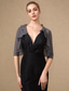 cheap Wedding Guest Wraps-Half Sleeve Shrugs Chiffon Wedding / Party / Evening Women&#039;s Wrap With Cascading Ruffles/Wedding Guest dress to impress
