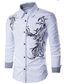 billige Dresskjorter-herreskjorte mønstret krage skjortekrage daglig langermede topper business casual daglig kontor / karriere hvit svart lilla fest bryllup