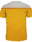 cheap 3D T shirts-Men&#039;s Graphic Beer Shirt T shirt Short Sleeve T shirt Round Neck Shirt Exaggerated Basic Daily Weekend Yellow Summer Clothing Apparel Plus Size S M L XL XXL 3XL