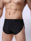 billiga Underkläder för män-normal delad enfärgad boxershorts för män stretchiga låga höjd sexiga hemmasporthemshorts bekväma gråa med låg midja