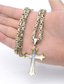 Недорогие Men&#039;s Trendy Jewelry-Ожерелья с подвесками длинное ожерелье For Муж. Для вечеринок Для улицы Подарок Нержавеющая сталь Титановая сталь Длиные византийский Крест Распятие