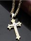 cheap Men&#039;s Trendy Jewelry-Pendant Necklace Long Necklace For Men&#039;s Party Street Gift Stainless Steel Titanium Steel Long Byzantine Cross Crucifix