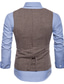 cheap Gilets-Men&#039;s Vest Party Work Basic Polka Dot Slim Polyester Men&#039;s Suit Gray / Khaki / Black - V Neck / Short Sleeve / Business Casual