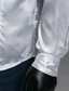Недорогие мужские повседневные рубашки-Муж. Рубашка Однотонный Воротник-визитка Повседневные Классический Длинный рукав Тонкие Верхушки Роскошь Белый Черный Синий