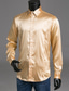 رخيصةأون قمصان رجالية عادية-رجالي قميص لون سادة ياقة مفرودة مناسب للبس اليومي أساسي كم طويل نحيل قمم ترف أبيض أسود أزرق