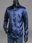 levne pánské neformální košile-Pánské Košile Jednobarevné Široký límeček Denní Základní Dlouhý rukáv Štíhlý Topy Luxus Bílá Černá Vodní modrá