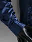 Недорогие мужские повседневные рубашки-Муж. Рубашка Однотонный Воротник-визитка Повседневные Классический Длинный рукав Тонкие Верхушки Роскошь Белый Черный Синий