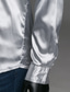 Χαμηλού Κόστους ανδρικά πουκάμισα casual-Ανδρικά Πουκάμισο Μονόχρωμο Ανοιχτός γιακάς Καθημερινά Βασικό Μακρυμάνικο Λεπτό Άριστος Πολυτέλεια Λευκό Μαύρο Θαλασσί