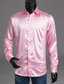 billiga fritidsskjortor för män-Herr Skjorta Solid färg Spread-krage Dagligen Grundläggande Långärmad Smal Blast Lyx Vit Svart Blå