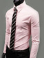 abordables Camisas de vestir-hombre camisa de negocios vestido básico ropa de trabajo camisas formales regular fit manga larga cuello clásico un color poliéster negro blanco rosa 2024