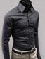 ieftine Rochie Tip Cămașă-cămașă de afaceri pentru bărbați rochie de bază îmbrăcăminte de lucru cămăși formale cu mânecă lungă, guler clasic, culoare uni, poliester negru alb roz 2024
