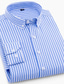 billige Pæne skjorter-herreskjorte stribet krave klassisk krave dagligt arbejde langærmede regular fit toppe business basic blå hvid sort sommerskjorte bryllup