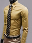 Χαμηλού Κόστους Επίσημα πουκάμισα-ανδρικό επαγγελματικό πουκάμισο βασικό φόρεμα ενδύματα εργασίας επίσημα πουκάμισα κανονική εφαρμογή μακρυμάνικο κλασικό γιακά μονόχρωμο πολυεστέρα μαύρο λευκό ροζ 2024
