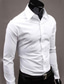 abordables Camisas de vestir-hombre camisa de negocios vestido básico ropa de trabajo camisas formales regular fit manga larga cuello clásico un color poliéster negro blanco rosa 2024