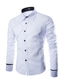 olcso Alkalmi ingek-férfi ing egyszínű gallér szétterített gallér napi munka hosszú ujjú felsők üzleti kék fehér fekete / ősz / tavasz / esküvő
