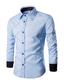 billige Pæne skjorter-herreskjorte ensfarvet krave spredt krave dagligt arbejde langærmede toppe business blå hvid sort / efterår / forår / bryllup