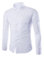 voordelige Nette overhemden-Voor heren Overhemd Effen Kraag Klassieke boord Dagelijks Uitgaan Lange mouw Tops Zakelijk Basic Wit Zwart Paars