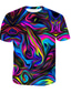 cheap Men&#039;s Casual T-shirts-Men&#039;s T shirt Tee Shirt Tee Graphic Abstract Round Neck Blue Gold Rainbow Red Print Daily Short Sleeve Print Clothing Apparel Basic Designer Big and Tall / Summer / Summer