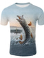 billige T-skjorter med 3D-trykk til herrer-Herre T skjorte Skjorte Designer Sommer Regnbue Grafisk 3D Dyr Trykt mønster Rund hals Trykt mønster Klær Klær Designer