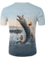 billige 3D-herreskjorter-Herre T-shirt Skjorte Designer Sommer Regnbue Grafisk 3D Dyr Trykt mønster Rund hals Trykt mønster Tøj Tøj Designer