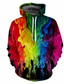 cheap Graphic Hoodies-Men&#039;s Hoodie Sweatshirt Designer Casual Graphic Rainbow Green Purple Yellow Rainbow Print Plus Size Hooded Outdoor Street Holiday Long Sleeve Clothing Clothes Regular Fit