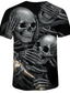Χαμηλού Κόστους Ανδρικά 3D T-shirts-Ανδρικά Μπλουζάκι Πουκάμισο Κοντομάνικα Υψηλής Ποιότητας Βασικό Καθημερινό Καλοκαίρι Κοντομάνικο Μαύρο Γραφική 3D Νεκροκεφαλές Στάμπα Στρογγυλή Λαιμόκοψη Causal Καθημερινά Στάμπα Ρούχα Ρούχα