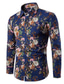 cheap Men&#039;s Printed Shirts-Men&#039;s Shirt Floral Plaid Paisley Tribal Collar Spread Collar Going out Long Sleeve Tops Vintage Boho Black Pink Navy Blue / Fall / Spring
