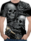 tanie T-shirty 3D męskie-Męskie Podkoszulek Koszula Koszulki Designerskie Podstawowy Codzienny Lato Krótki rękaw Czarny Graficzny 3D Czaszka Nadruk Okrągły dekolt Codzienny Nadruk Odzież Odzież Designerskie Podstawowy