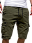 cheap Casual Shorts-Men&#039;s Basic Essential Casual Shorts Multi Pocket Elastic Drawstring Design Knee Length Pants Daily Wear Micro-elastic Solid Color Mid Waist Green White Black Gray Khaki M L XL XXL 3XL / Summer