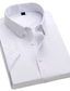 abordables Camisas de vestir-camisa de hombre de color sólido cuello clásico diario de manga corta tops delgados básico azul blanco negro casual camisas de vestir de trabajo