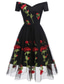 baratos Vestidos de Festa-Vestidos de Coquetel em A Vestido de Festa Convidada de Casamento Feriado Comprimento dos Joelhos Manga Curta Ombro a Descoberto Organza com Bordados Apliques Para impressionar