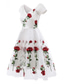 baratos Vestidos de Festa-Vestidos de Coquetel em A Vestido de Festa Convidada de Casamento Feriado Comprimento dos Joelhos Manga Curta Ombro a Descoberto Organza com Bordados Apliques Para impressionar