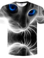ieftine Tricouri 3D Bărbați-Bărbați Cămașă Tricou Tricouri Petrecere Designer Casual Vară Manșon scurt Gri Grafic Animal Pisica Imprimeu Mărime Plus Rotund Stradă Casul / Zilnic Imprimeu Îmbrăcăminte Îmbrăcăminte Petrecere