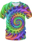billiga T-shirts med 3D-tryck till herrar-herr t-shirt grafisk geometrisk rund hals, dagliga kortärmade toppar grundläggande regnbågsmode t-shirt med 3d-tryck