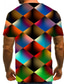 tanie T-shirty 3D męskie-Męskie Koszula Podkoszulek Koszulki Śmieszne koszulki Graficzny Geometryczny Okrągły dekolt Tęczowy Żółty Czerwony Niebieski Tęczowy Druk 3D Puszysta Codzienny Krótki rękaw Nadruk Odzież Moda miejska