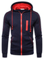 cheap Basic Hoodie Sweatshirts-Men&#039;s Zip Up Hoodie Hoodie Jacket Hoodie Basic Casual Color Block Solid Colored Light gray Red Navy Blue Black Hooded Daily Clothing Clothes Regular Fit